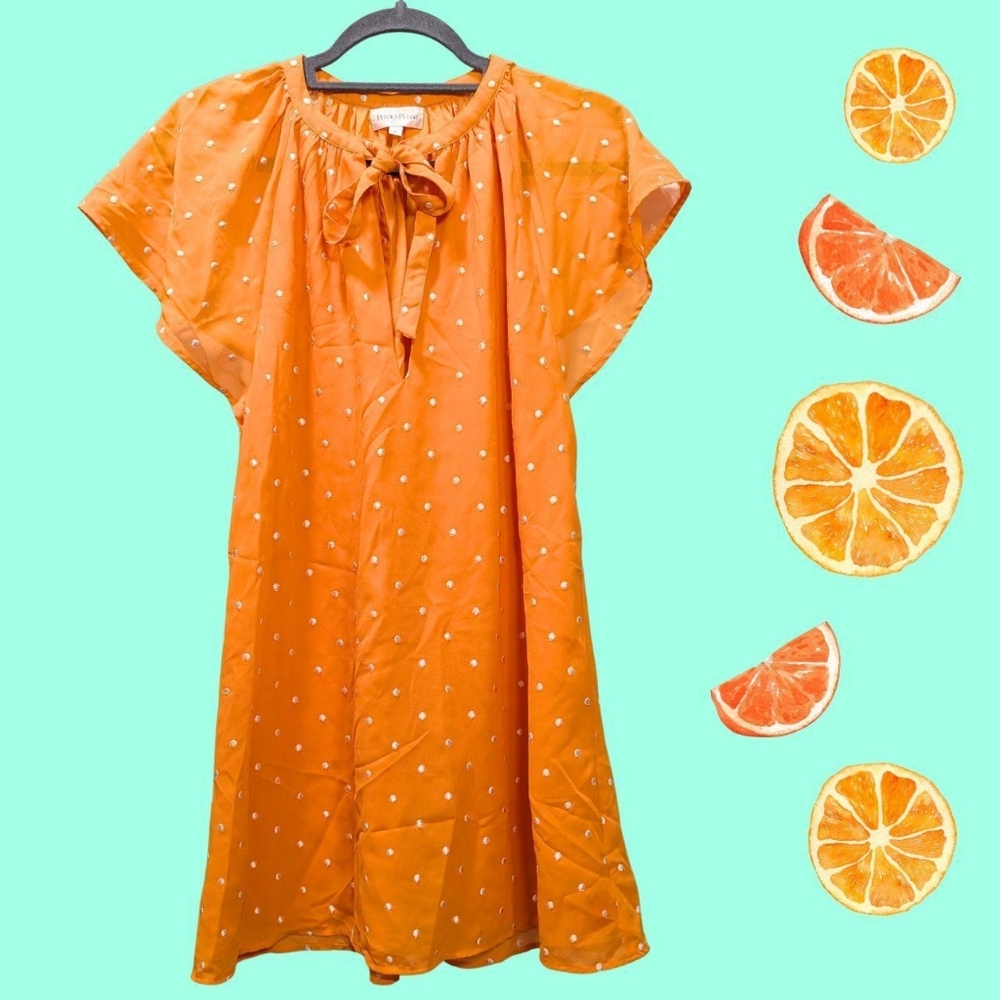 Sweet Orange Polka Dot Dress